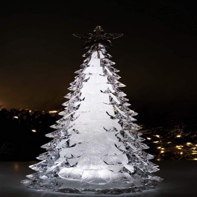 Icy Craft Pine Tree Silver Glitter 15"