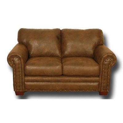 American Furniture Classics Microfiber Buckskin Loveseat in Brown