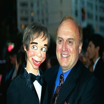 Posterazzi Poster Print Collection Alan Semok (Ventriloquist Who Coached Adrien Brody for This Film) Woodrow at Ny Premiere of Dummy 9102003 by Janet Mayer Celebrity (10 x 8)