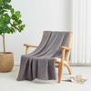 100% Cotton Dark Grey Blanket Twin Size for Bed - Breathable and Soft, Waffle Weave for Summer Spring, 90x66 Inches view 3