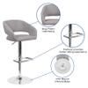 EMMA + OLIVER Shae Adjustable Height Barstool - Gray Fabric Upholstery - Rounded Cutout Mid-Back - Foam Padding - Swivel Seat - Chrome Pedestal Base view 4