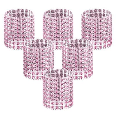 Accmor 50pcs Napkin Rings, Pink Napkin Rings Buckles for Table Decorations, Wedding, Dinner, Party, DIY Decoration