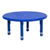 EMMA + OLIVER 33" Round Blue Plastic Height Adjustable Activity Table view 1