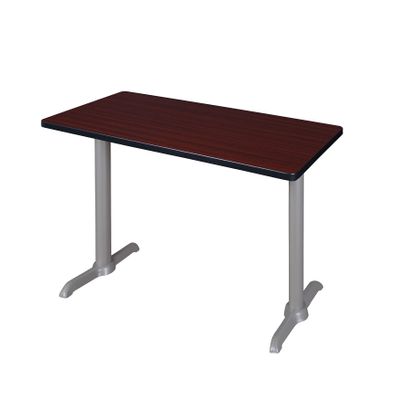 Regency Via Rectangular Training Table, 48" x 24", Mahogany/Grey