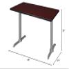 Regency Via Rectangular Training Table, 48" x 24", Mahogany/Grey view 2