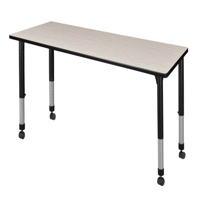 Regency Kee 66 x 24 in. Height Adjustable Mobile Classroom Activity Table- Maple
