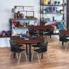 Regency Kee Height Adjustable Mobile Classroom Table Set with four 12"Andy Chairs, 36", Cherry/Black view 2