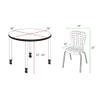 Regency Kee Height Adjustable Mobile Classroom Table Set with four 12"Andy Chairs, 36", Cherry/Black view 3
