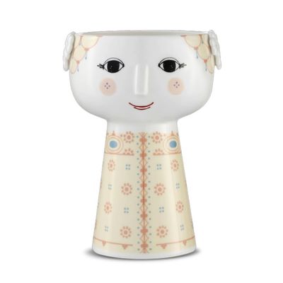 Bjorn Wiinblad Eva Vase, Soft Yellow, 5.9" H x 3.9" D, Gift Box Included