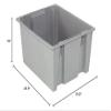 Stack And Nest Shipping Container No Lid 23-1/2x19-1/2x10, Gray, Lot of 3 view 2