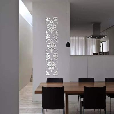 Mirror Stickers Sticker Bathroom Room Decoration 3D Long Full Body Wall Mirrored Mural On The Wallpaper For Walls In Royal Palace Luxury Retro Flower Panel Mural Full Body Length Big Large Wallpaper