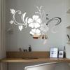 Mirror Stickers Sticker Bathroom Room Decoration Long Wallpaper for Walls in Rolls Self Adhesive Home Accessories Decor 2020 Film On The Window from Sun Acrylic Hibiscus Leaf Flower Petals view 1