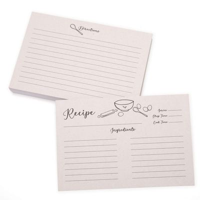 Outshine Recipe Cards| 50 Blank Recipe Cards | Double Sided Thick Card Stock for Recipe Holders - 4x6 Kraft