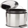 Amazon Basics Round Cylindrical Trash Can with Soft-Close Lid, Foot Pedal, Removable Inner Bucket, Smudge Resistant, 20 l/5.3 gallon, Brushed Stainless Steel view 1