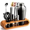 Mixology & Craft Cocktail Shaker Set with Bamboo Stand - Professional 10-Piece Bartender Kit - Complete Bar Set & Cocktail Mixer Kit for Home (Gun-Metal) view 1