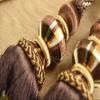 1 Pair Luxurious Curtain Buckle Hanging Ball Deaded Tassels Curtain Tiebacks Curtain Decoration for Bedroom (Dark Coffee) view 2