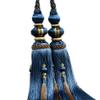 1 Pair Luxurious Curtain Buckle Hanging Ball Deaded Tassels Curtain Tiebacks Curtain Decoration for Bedroom (Dark Blue) view 1