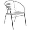 EMMA + OLIVER 23.5" Square Aluminum Table Set with 2 Slat Back Chairs view 4