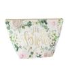 The Bride Floral White and Gold 8 x 5 Fabric Mini Carryall Cosmetic Bag view 1