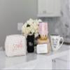 The Bride Floral White and Gold 8 x 5 Fabric Mini Carryall Cosmetic Bag view 2