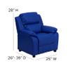 EMMA + OLIVER Deluxe Padded Blue Vinyl Kids Recliner with Storage Arms view 2
