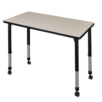 Regency Kee 42 x 24 in. Height Adjustable Mobile Classroom Activity Table- Maple