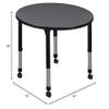 Regency Kee Height Adjustable Mobile Round Classroom Table, 42", Grey view 2