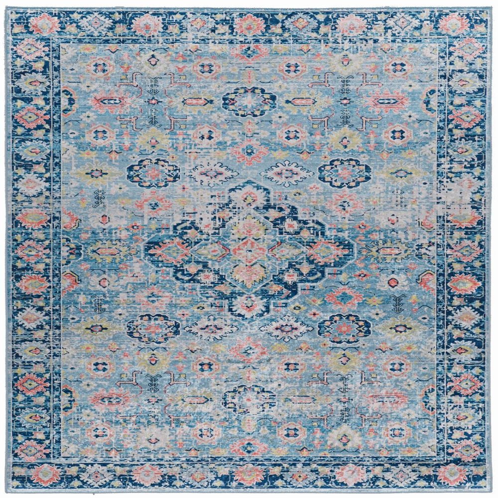 Linon Emerald Augusta Blue/Ivory 6'7" X 9'7"