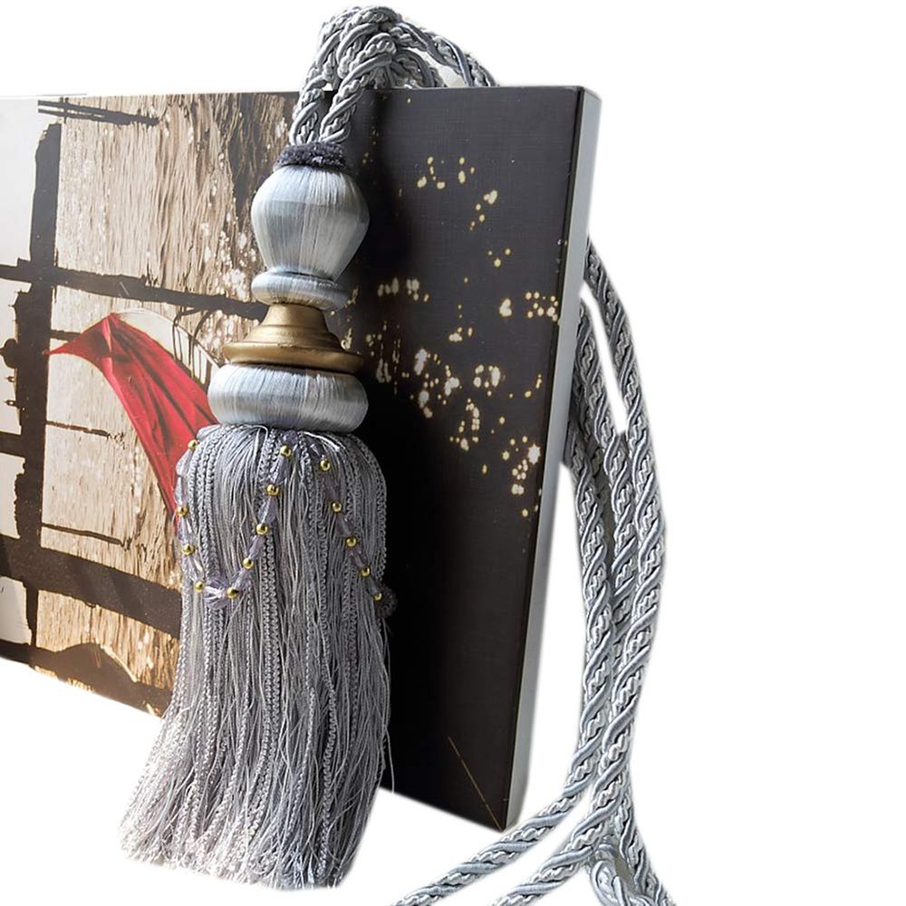 1 Pair Curtain Decorative Bandage Tassels Curtain Tiebacks Creative Curtain Rope Holdbacks (Gray)