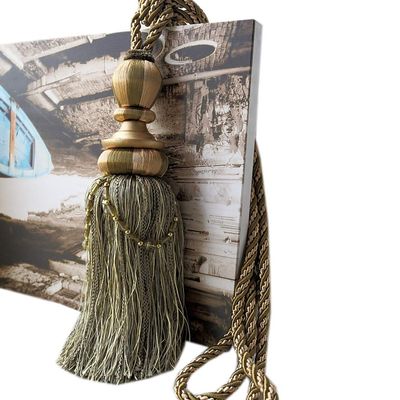 1 Pair Curtain Decorative Bandage Tassels Curtain Tiebacks Creative Curtain Rope Holdbacks (Green)