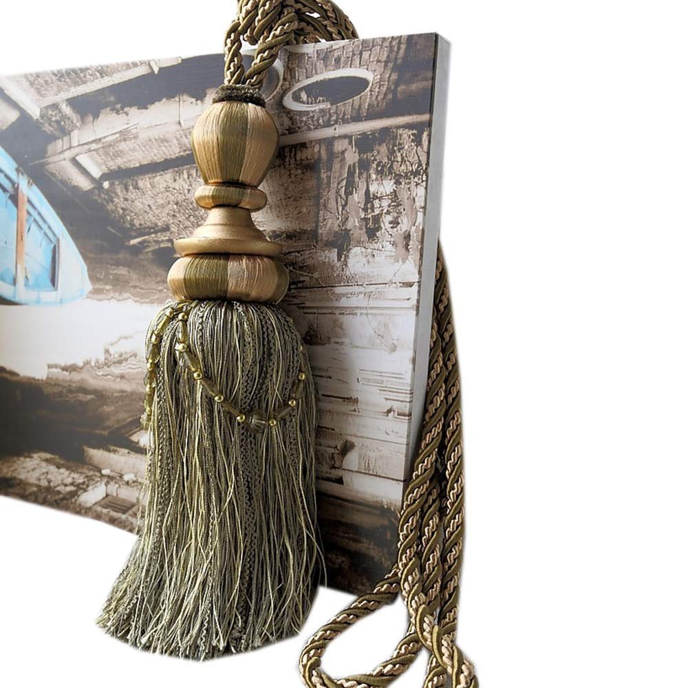 1 Pair Curtain Decorative Bandage Tassels Curtain Tiebacks Creative Curtain Rope Holdbacks (Green)