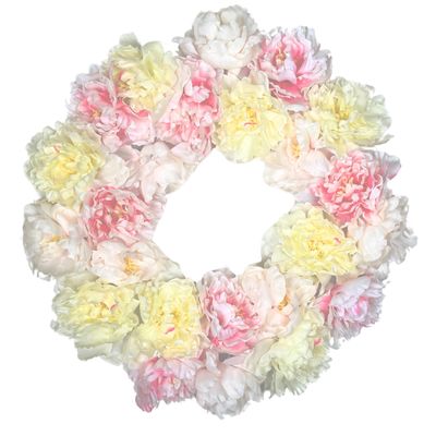 Admired by Nature ABN1W001-NTRL Artificial Wreath, Pink Peony