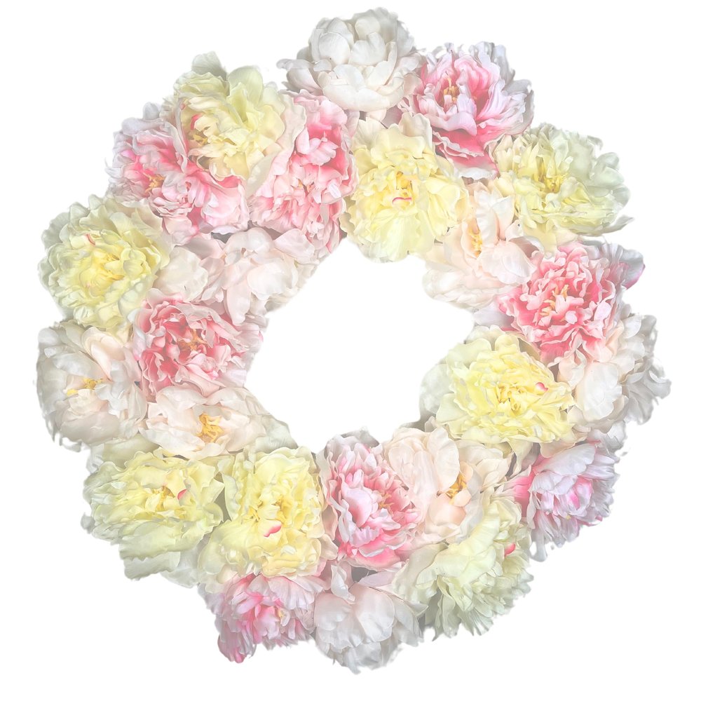 Admired by Nature ABN1W001-NTRL Artificial Wreath, Pink Peony