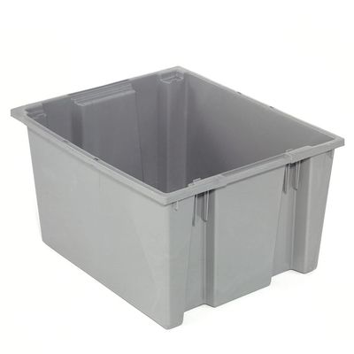 Global Industrial Stack And Nest Shipping Container No Lid, 23-1/2x19-1/2x13, Gray, Lot of 3