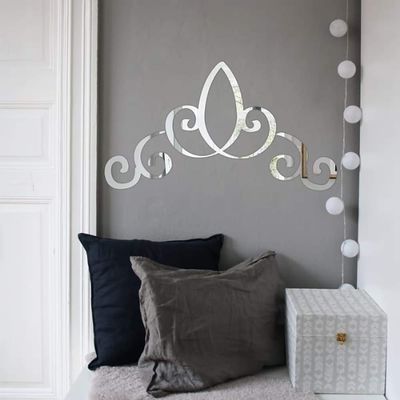 Mirror Stickers Sticker Bathroom Decor Room Decoration 3D Long Full Body Wall Adhesive Paper Mural On The Wallpaper For Walls In Rolls Headboard Crown Retro Vintage Antique Royal Palace Border Frame