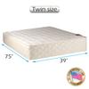 Dream Solutions USA Grandeur Deluxe 2-Sided Medium Firm Twin Mattress Only with Mattress Cover Protector Included - Fully Assembled, Good for Your Back, Luxury Height, Long Lasting view 2