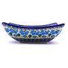 Polmedia Polish Pottery Square Bowl 8-inch - Pansy Morning Pattern Handmade in Boleslawiec Poland by Ceramika Bona + Certificate of Authenticity view 2