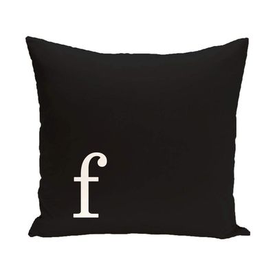 20"x20" Black White F Monogram Throw Pillow Letter F Printed Sofa Cushion Monogrammed F Decorative Pillow Bed Couch Indoor/Outdoor Casual Modern Style Gift for Couple Family Friends, Soft Polyester