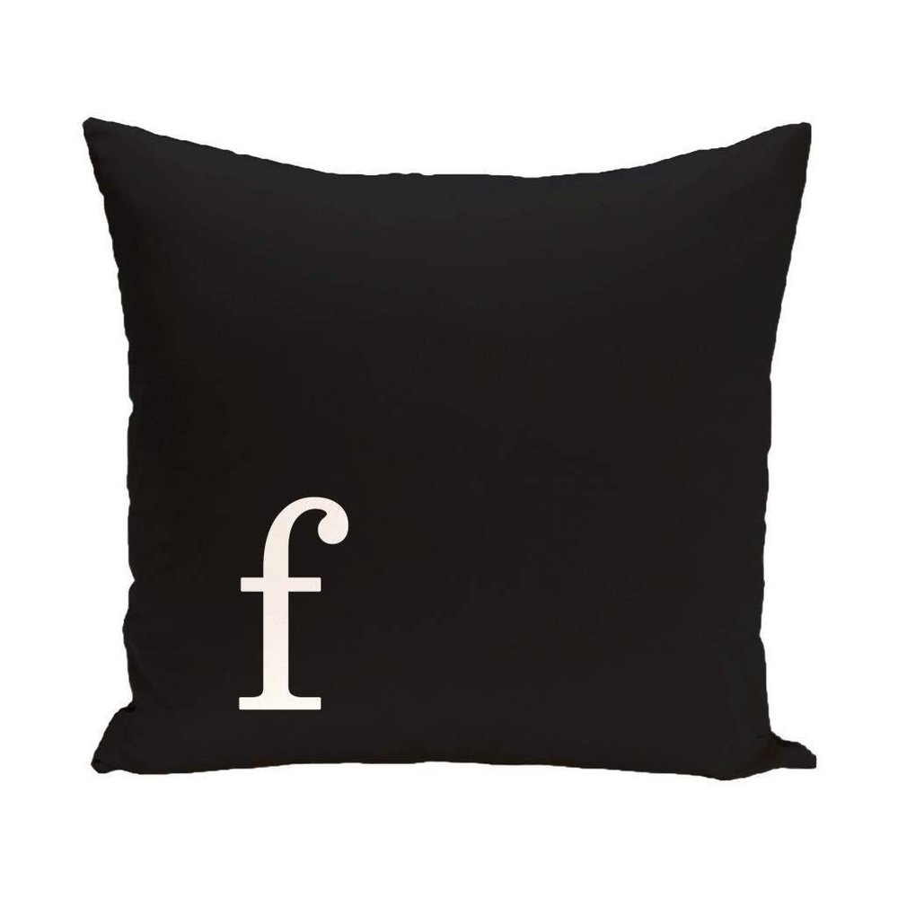 20"x20" Black White F Monogram Throw Pillow Letter F Printed Sofa Cushion Monogrammed F Decorative Pillow Bed Couch Indoor/Outdoor Casual Modern Style Gift for Couple Family Friends, Soft Polyester