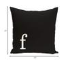 20"x20" Black White F Monogram Throw Pillow Letter F Printed Sofa Cushion Monogrammed F Decorative Pillow Bed Couch Indoor/Outdoor Casual Modern Style Gift for Couple Family Friends, Soft Polyester view 2
