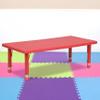 EMMA + OLIVER 24x48 Red Plastic Height Adjustable Activity Table view 1
