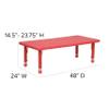 EMMA + OLIVER 24x48 Red Plastic Height Adjustable Activity Table view 2