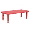 EMMA + OLIVER 24x48 Red Plastic Height Adjustable Activity Table view 3