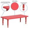 EMMA + OLIVER 24x48 Red Plastic Height Adjustable Activity Table view 4