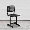 EMMA + OLIVER Adjustable Height Black Student Chair with Black Pedestal Frame view 1