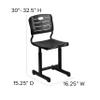 EMMA + OLIVER Adjustable Height Black Student Chair with Black Pedestal Frame view 2