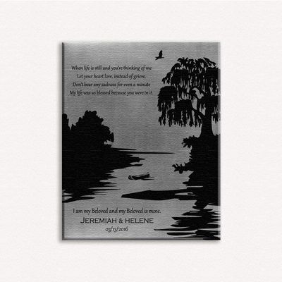 16x20 Custom Canvas Personalized Sympathy Gift, Condolence Gift, Personalized Handmade Memorial with A Heartfelt Message for Loss of A Husband Or A Wife, 1014