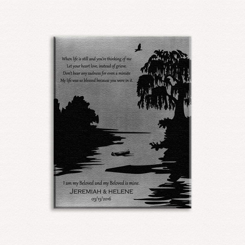 16x20 Custom Canvas Personalized Sympathy Gift, Condolence Gift, Personalized Handmade Memorial with A Heartfelt Message for Loss of A Husband Or A Wife, 1014