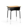 EMMA + OLIVER Natural Student Desk with Open Front Metal Book Box - School Desk view 1