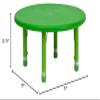 EMMA + OLIVER 33" Round Green Plastic Height Adjustable Activity Table view 2